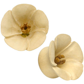 7/8 Organic Crocodile Wood Flower Hand Carved Plug