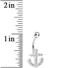 Nautical But Nice Clear Gem Anchor Belly Ring