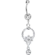 Clear Gem Infinite Flower Drop Belly Ring