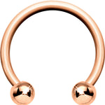 14G Rose Gold Circular Horseshoe Barbell 1/2 4mm Ball