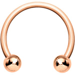 18G Rose Gold  Circular Horseshoe Barbell 3/8 3mm Ball