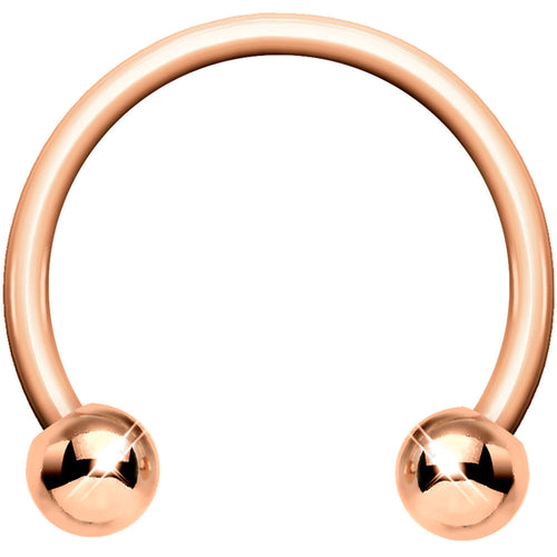 18G Rose Gold  Circular Horseshoe Barbell 3/8 3mm Ball
