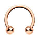 18G Rose Gold Circular Horseshoe Barbell 5/16 3mm Ball