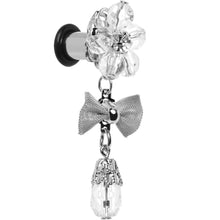Steel Clear Flower Mesh Bow Dangle Plug Sizes 5mm to 12mm
