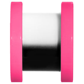 00G Pink Neon Acrylic Modern Yin Yang Screw Fit Tunnel Plug