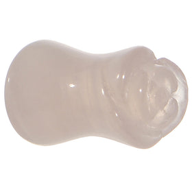 2G Natural Rose Quartz Blooming Flower Stone Saddle Plug