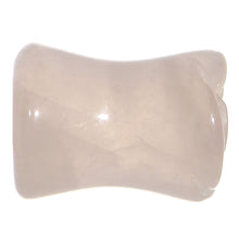 0G Natural Rose Quartz Blooming Flower Stone Saddle Plug Set