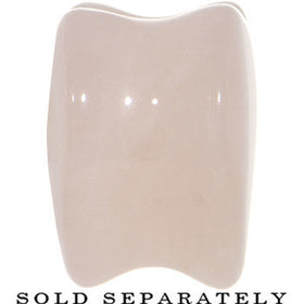 5/8 Natural Rose Quartz Sweet Heart Stone Saddle Plug Set
