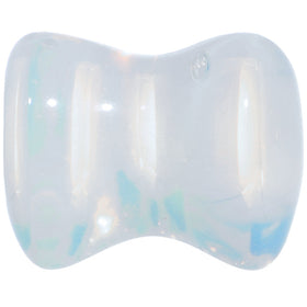 0G Natural Opalite Semi Precious Stone Heart Saddle Plug Set