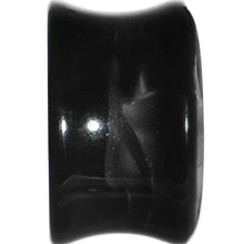 18mm Black Acrylic Silver Metallic Rose Flower Plug