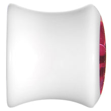 00G White Acrylic Pink Metallic Rose Flower Plug