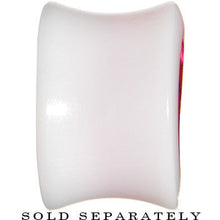 9/16 White Acrylic Pink Metallic Rose Flower Plug