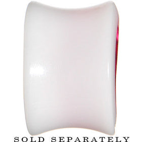 9/16 White Acrylic Pink Metallic Rose Flower Plug