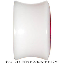 5/8 White Acrylic Pink Metallic Rose Flower Plug