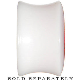 5/8 White Acrylic Pink Metallic Rose Flower Plug
