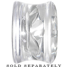 9/16 Clear Acrylic Floating Silver Metallic Rose Flower Plug