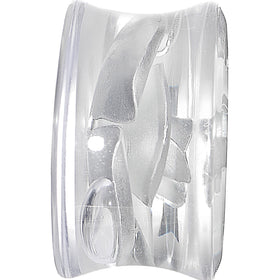 18mm Clear Acrylic Floating Silver Metallic Rose Flower Plug