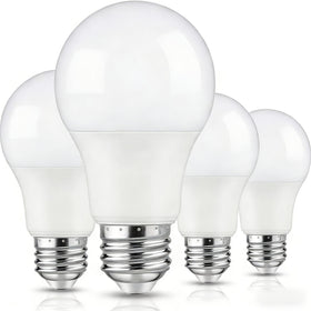 4-Pack A19 LED Light Bulbs, 60W Equivalent, Soft White or Cool Daylight, E26 Base, Non-Dimmable