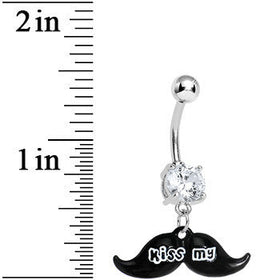 Crystalline Gem Kiss My Mustache Belly Ring