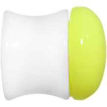 1/2 White Neon Yellow Acrylic Saddle Plug