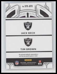 2025 Panini Stitches in Time Purple Jack Bech / Tim Brown #/40 #SITD-JBTB