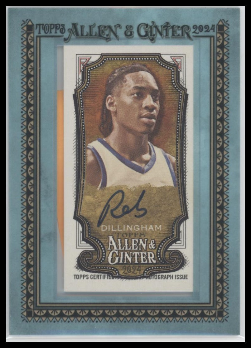2024 Allen & Ginter Framed Mini Baseball Auto Blue Rob Dillingham #/50 #MA-RD