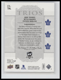 2018-19 Upper D The Cup Trios Jersey John T / Mitch M / Patrick M #/33 #C3-TML