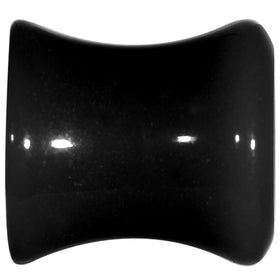 0G Acrylic Black Button Saddle Plug