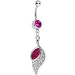 Fuchsia Gem Pleasant Wing Dangle Belly Ring
