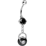 Black Gem Heavenly Twisted Dangle Belly Ring