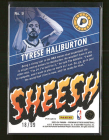 2023-24 Hoops Premium Stock Sheesh Red Ice Tyrese Haliburton #/99 #9