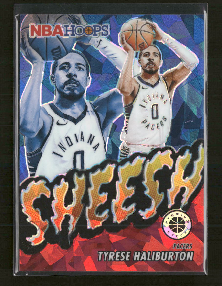 2023-24 Hoops Premium Stock Sheesh Red Ice Tyrese Haliburton #/99 #9