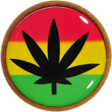 18mm Organic Sandalwood Rasta Pot Leaf Saddle Plug