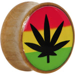 20mm Organic Sandalwood Rasta Pot Leaf Saddle Plug