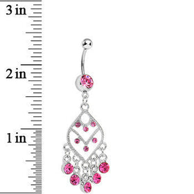 Pink Gem Chandelier Dreams Dangle Belly Ring