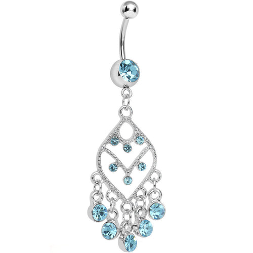 Aqua Gem Chandelier Dreams Dangle Belly Ring
