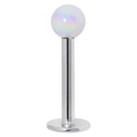 16G 5/16 3mm Acrylic Metallic White Labret Monroe Tragus