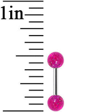 16G 1/4 Acrylic Magenta Magic Glitter Tragus Cartilage Barbell