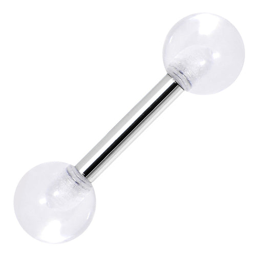 16G 1/4 Acrylic Clear Tragus Cartilage Barbell