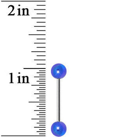 Blue Metallic Acrylic Barbell Tongue Ring
