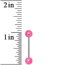 Pink Metallic Acrylic Barbell Tongue Ring