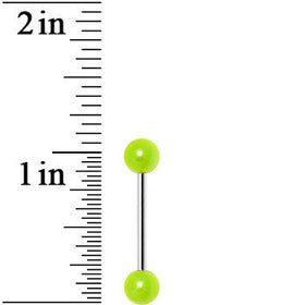 Neon Green  Metallic Acrylic Barbell Tongue Ring