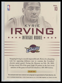2012-13 Panini Intrigue Kyrie Irving Rookie #/199 Auto #113