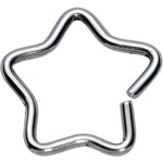 16G 3/8 Steel Hollow Star Closure Daith CartilageTragus Earring