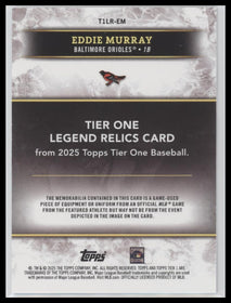 2025 Topps Tier One Legend Relics Green Foil #/49 Eddie Murray #T1LR-EM
