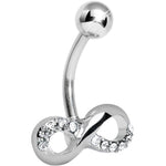 Infinity Symbol Clear Gem Belly Button Ring