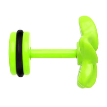 Green Neon Enamel Swirling Star Cheater Plug