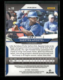 2021 Panini Prizm Snake Skin Prizm Sherten Apostel #/50 #110