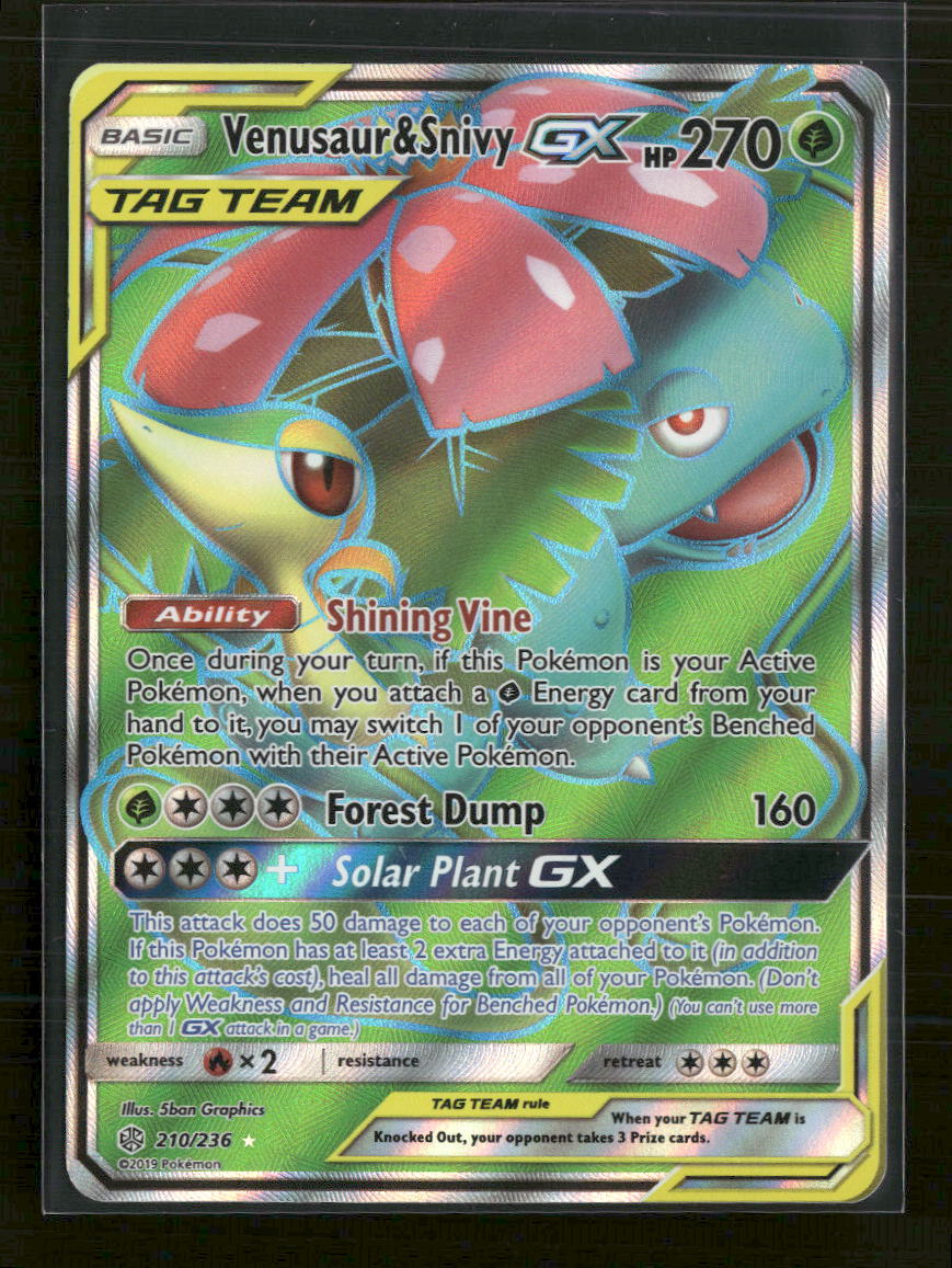 SM - Cosmic Eclipse Venusaur & Snivy GX (Full Art) #210/236