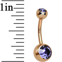 Tanzanite Purple CZ Rose Gold Plated Belly Ring